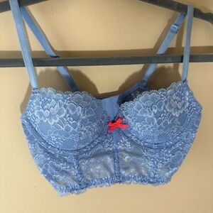 Victoria's Secret Dream Angels Corset 34B Push Up Padded Demi Bra Floral Lace